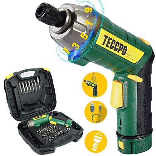 Visseuse sans Fil 6Nm, TECCPO Tournevis sans Fil, 2000mAh avec