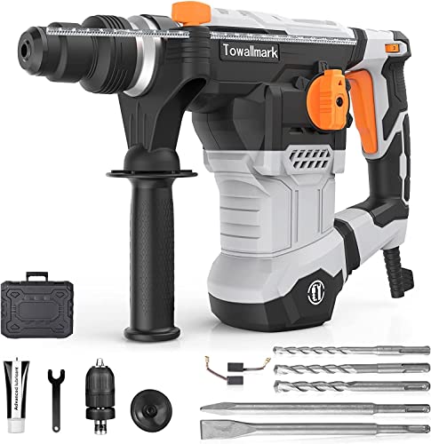 Towallmark Marteau Perforateur SDS Plus,1500W Marteau de Démolition, 4 en