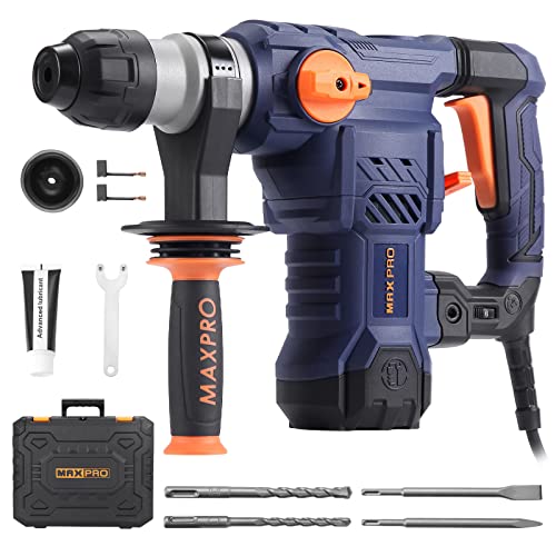 MAXPRO Perforateur Burineur, SDS-Plus 1500W Marteaux Perforateurs 5.5J, 6 Vitesses,