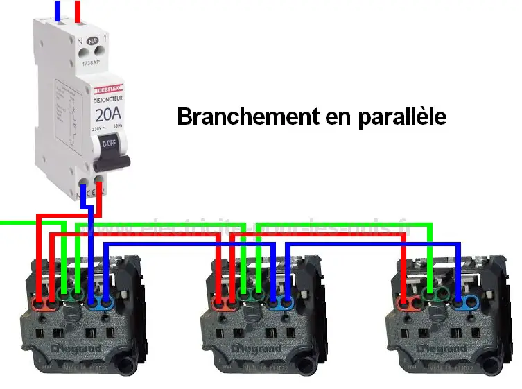 Branchement prise parallèle