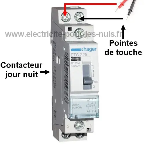 tester contacteur jour nuit en amont