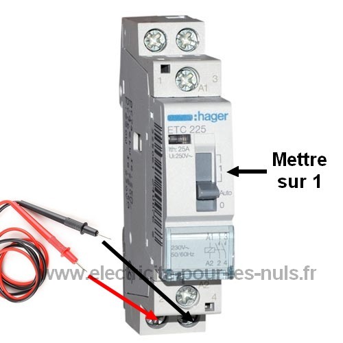 tester contacteur jour nuit en aval