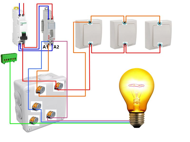 branchement du télérupteur